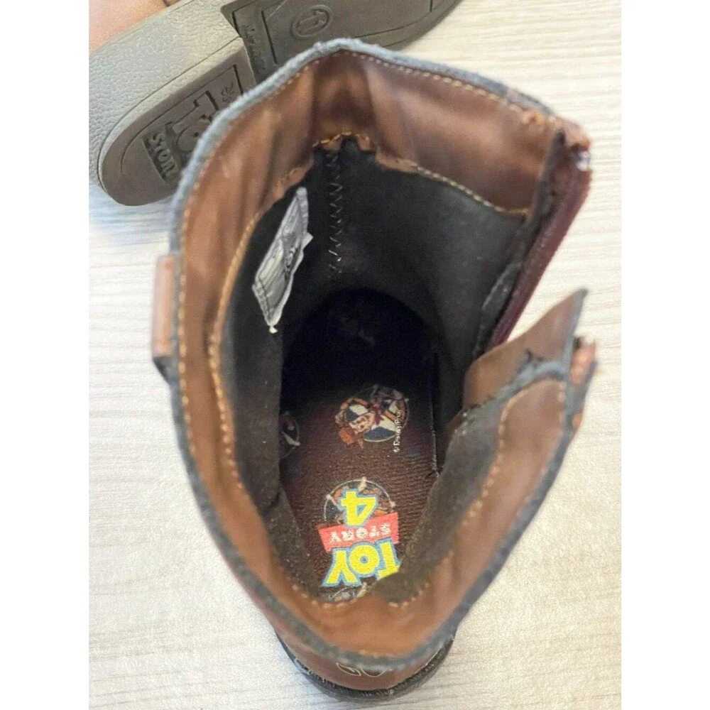 Disney Pixar Toy Story Woody & Forky Kids Cowboy Boots Brown Size 11 Western Zip